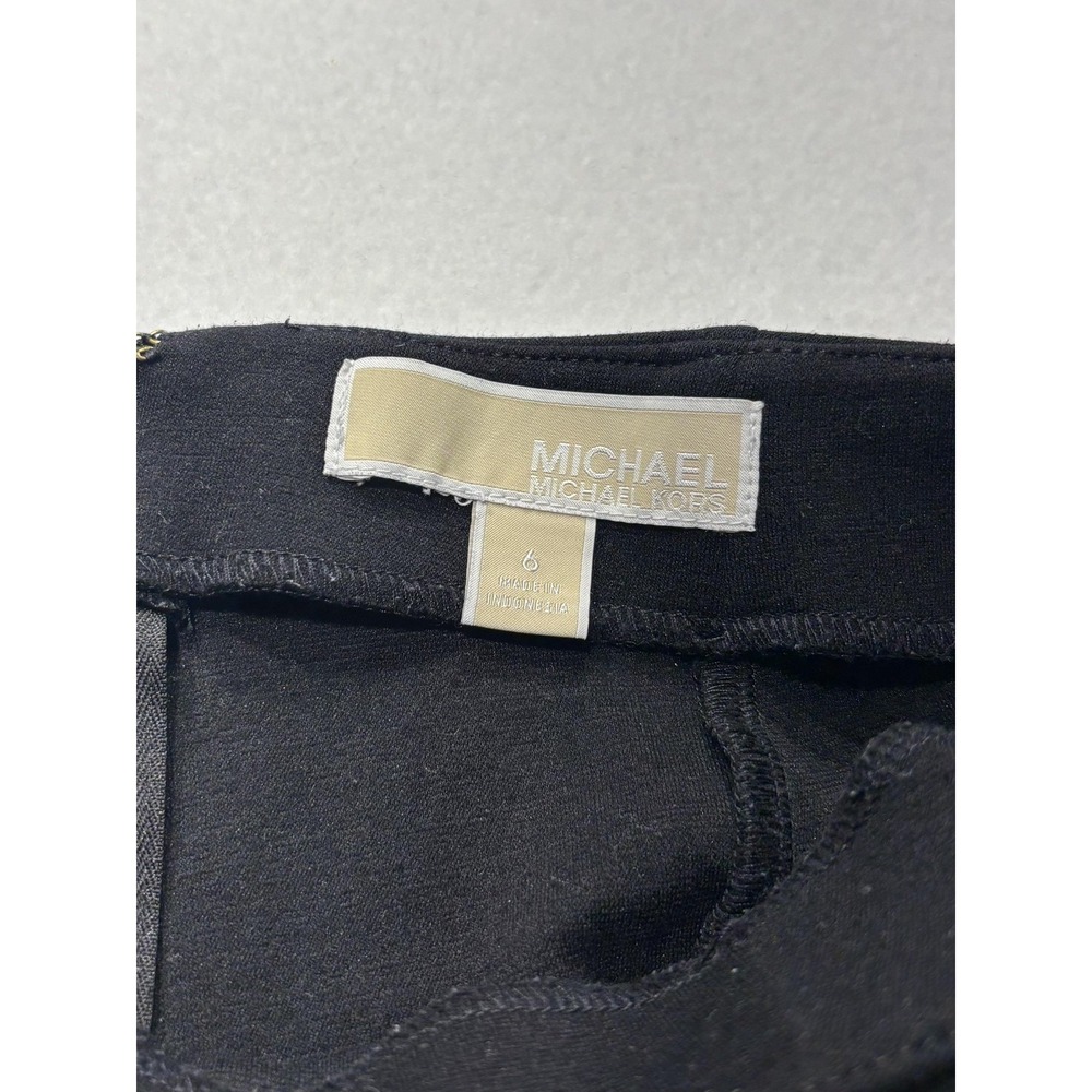MICHAEL Michael Kors Pants Womens 6 Black Ponte Slim Ankle Zip Pocket Stretch - Picture 3 of 11